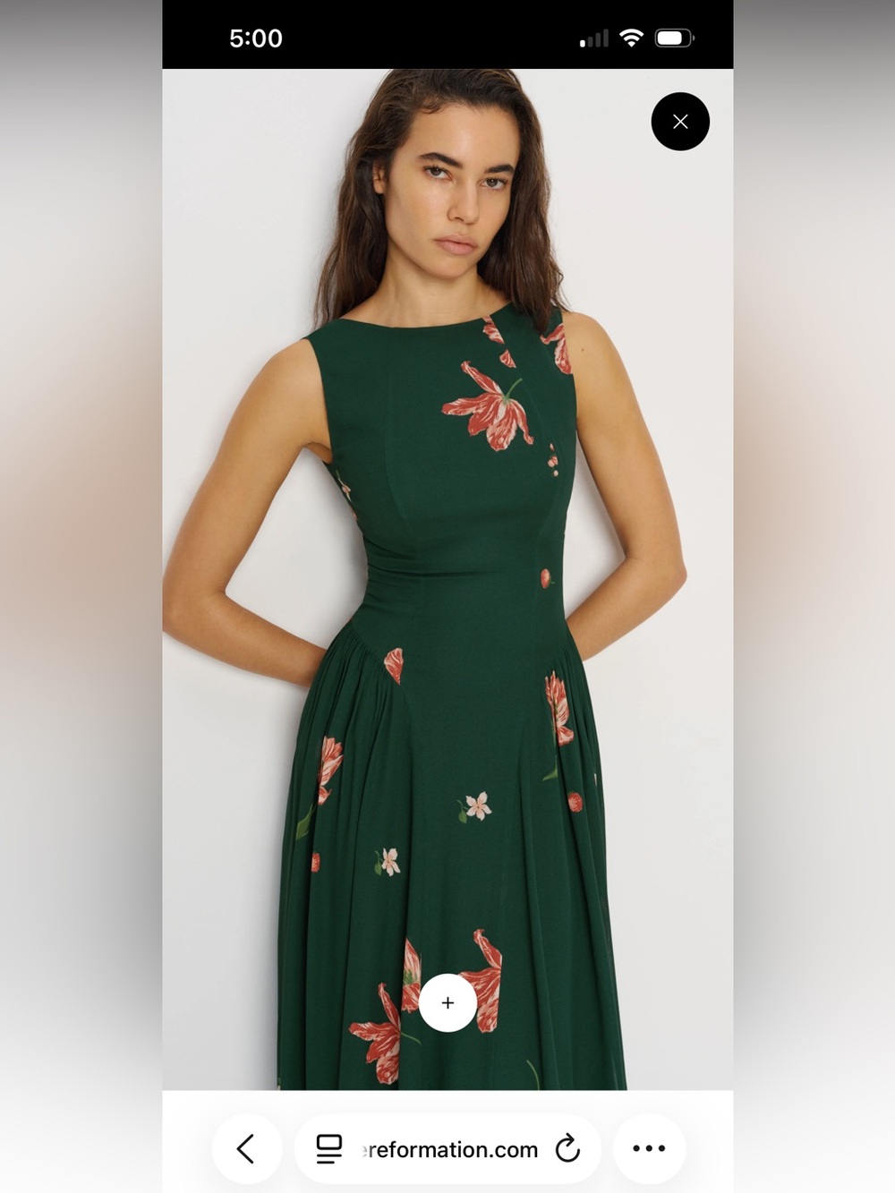 Reformation Anelis Dress Green - Size 4